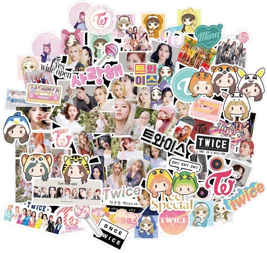 Sbdsyue(ユェ) for TWICE ステッカー 93枚入 防水 シール for トゥワイス twice TWICE-BETWEEN 1&2 シール 写真 スーツケースステッカー 韓流 FOR TWICE シール 新年 フォトステッカー パジャマ スーツ KPOP 応援グッズ 可愛い オシャレ 人気 ギフト 贈り物 (for TWICE-82枚入)