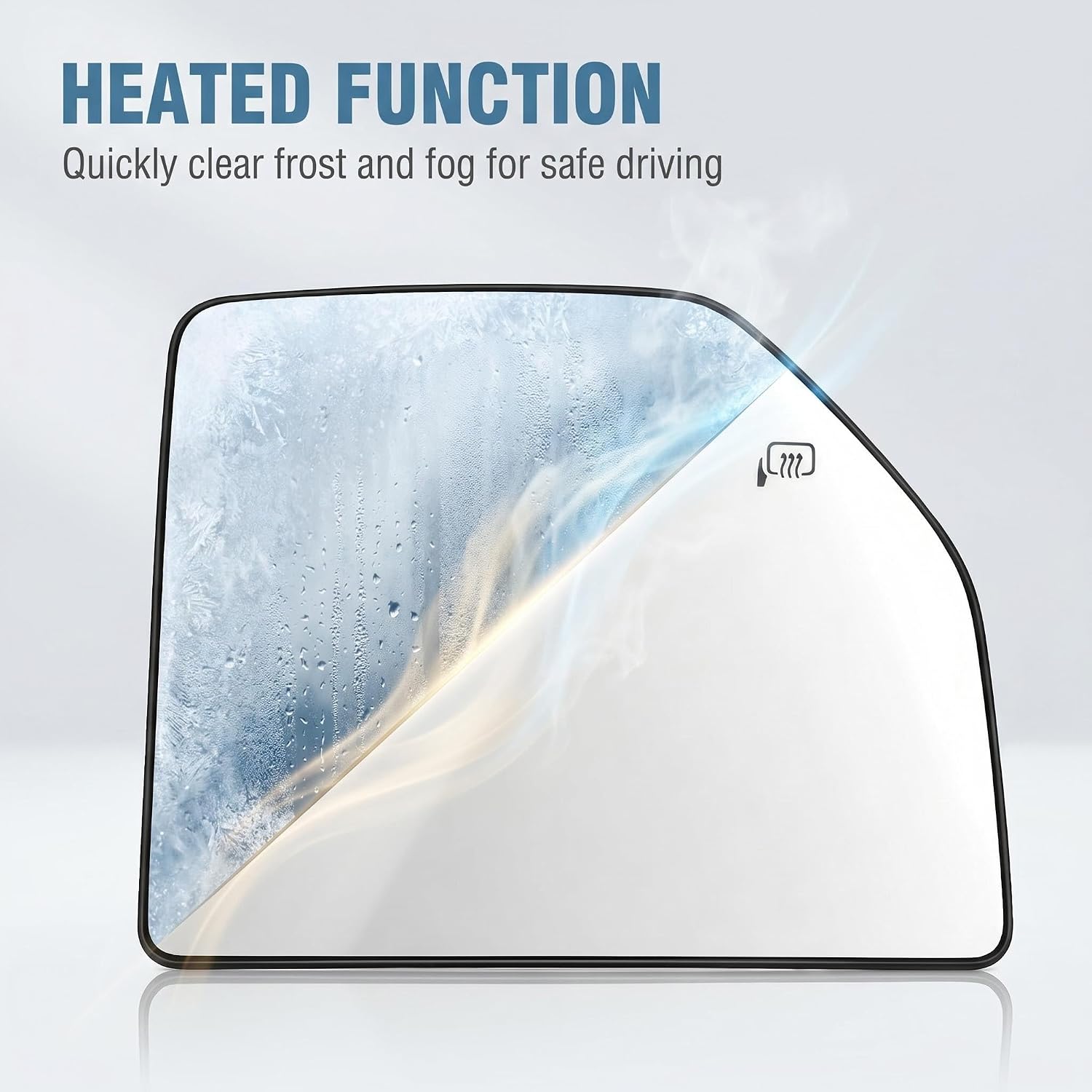 Passenger Side Upper Heated Flat Towing Mirror Glass with Backing Plate, Compatible with Ford F-150 2015-2020, F-250 F-350 F-450 F-550 Super Duty 2017-2020, Replace OE# FL3Z17K707S, FL3Z17K707U