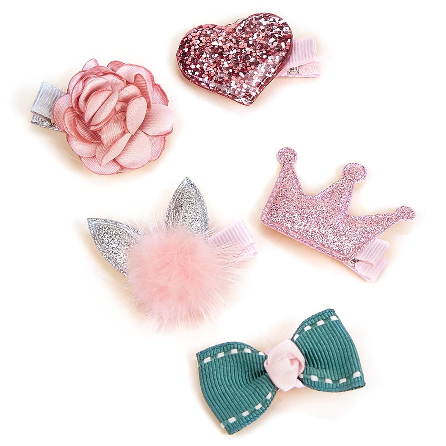 Omabeta Small Dog Hair Clips Cute Patterns Fashionable Hair Accessories for Dogs and Cats 5 Pack Polyester
