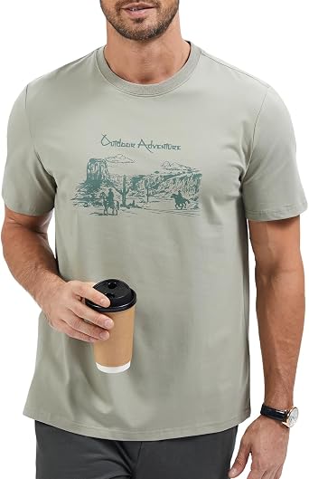 Mens Graphic T-Shirts Short Sleeve Casual Cotton Printed Tees