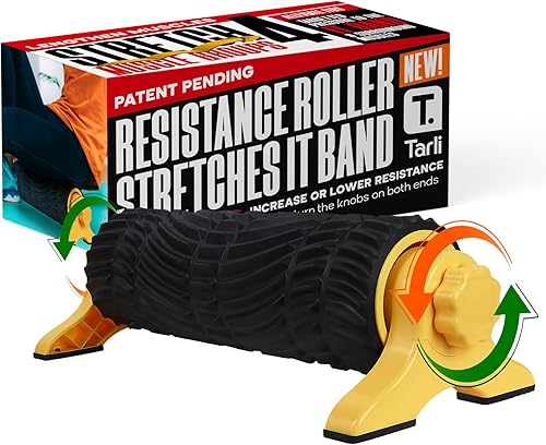 XL IT Band - Rodillo de espuma firme con banda de resistencia, 17 pulgadas, rodillo de ejercicio para problemas de banda de TI, masaje muscular de