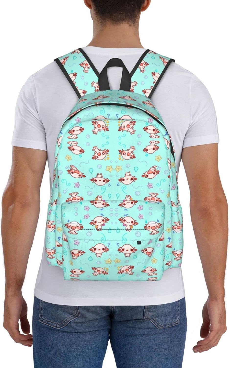 YISHOW The Axolotl Kawaii Classic Backpack With Adjustable Padded Shoulder Straps For College Travel Work For Men Women