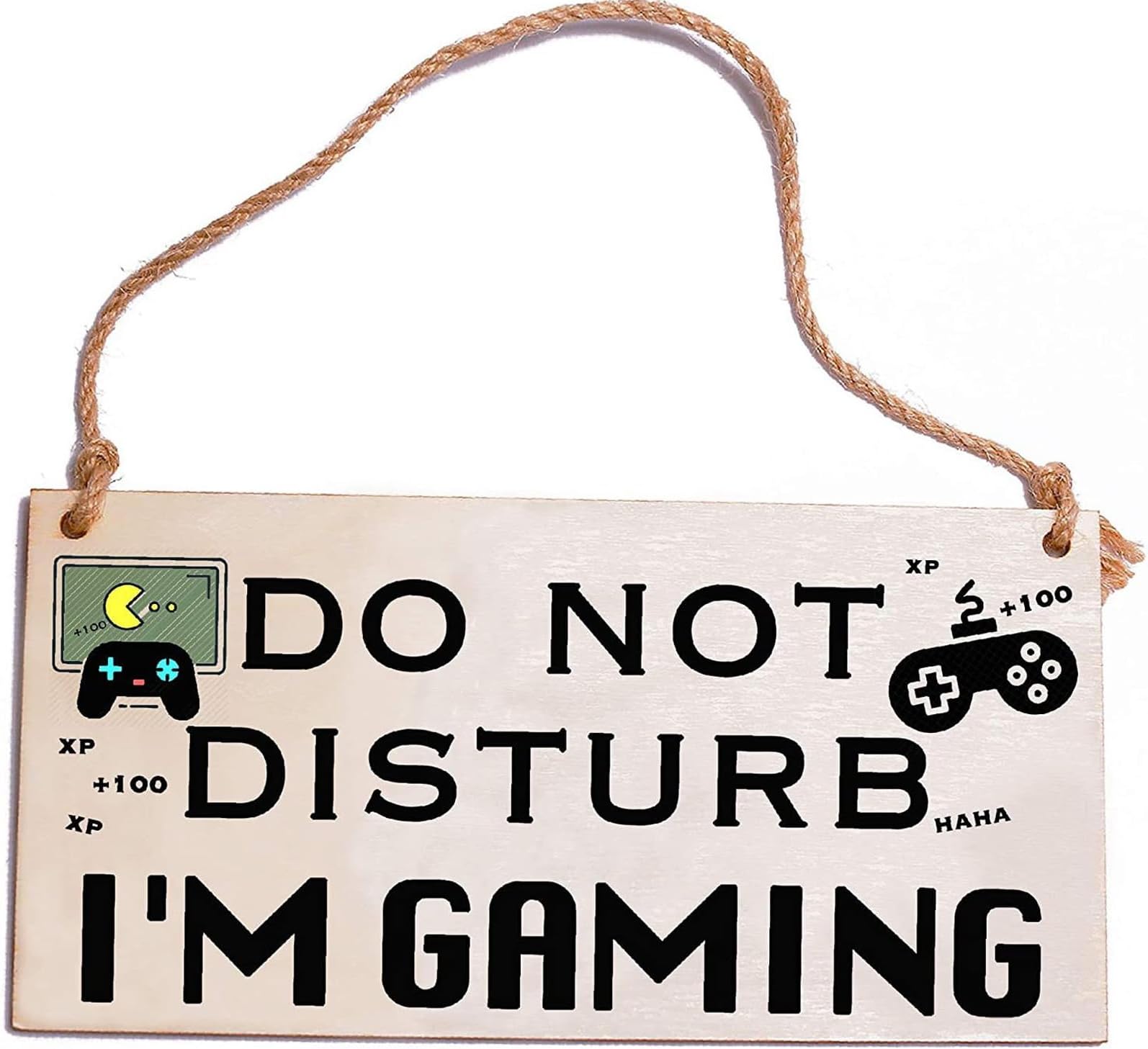 Room Decor for Teen Boys Girls Gifts, Video Game Decor, Door Hanger Sign, Wooden Plaque Do Not Disturb I’M Gaming Sign for Game Room Hanging Door Gift