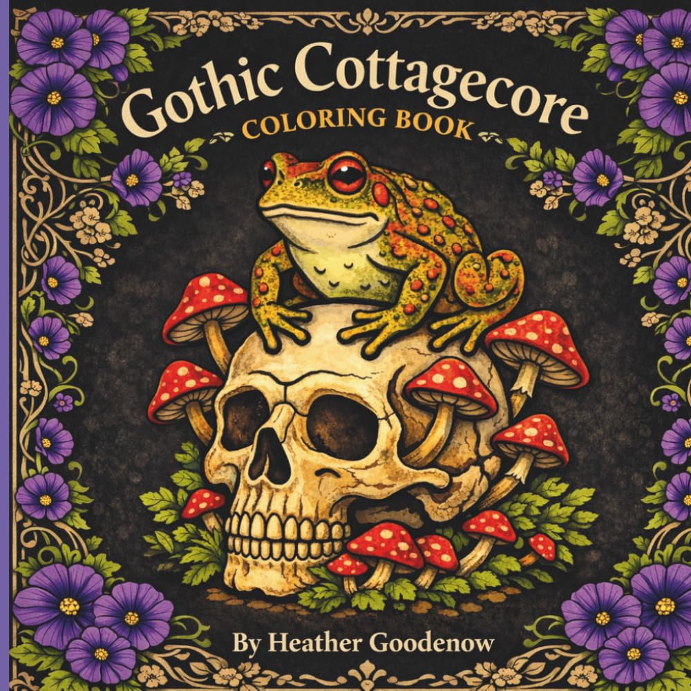 Gothic Cottagecore Coloring Book: Enchanting Cottagecore Scenes with a Gothic Twist for Relaxation and Creativity Mystical Forests, Vintage Cottages, and Witchy Details to Color and Unwind