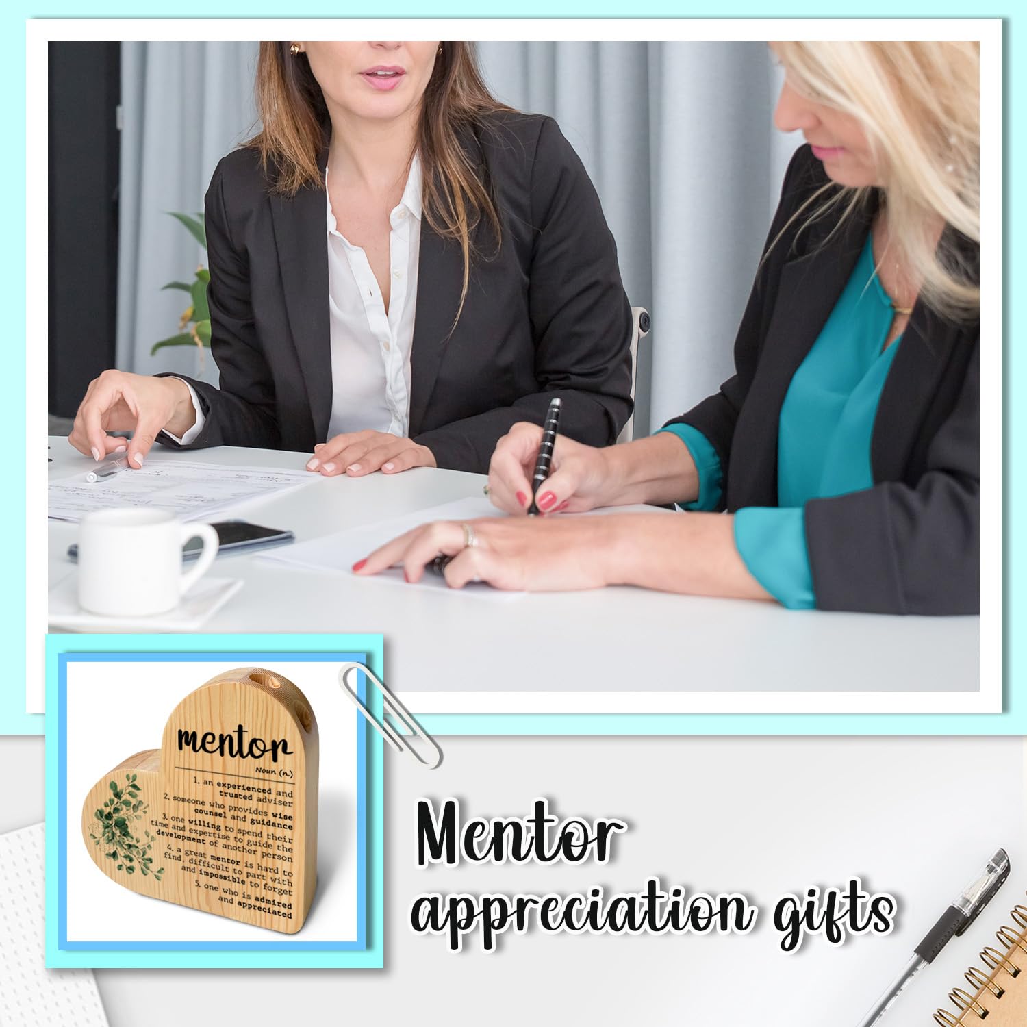 Mentor Geschenk – Holzschild Mit Spruch „Eine Inspiration“, 12,7x12,7 Cm, Für Büro Oder Zuhause