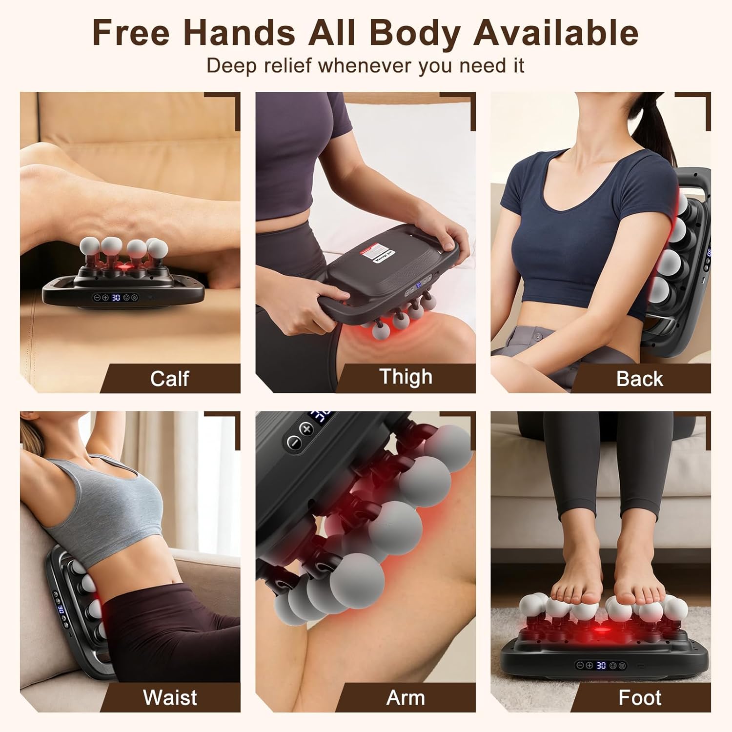 16 Head Massage Gun Set, Deep Tissue Massage Gun Portable with 3 Modes & 30 Intensities, Portable Quiet Percussion Massager for Legs, Waist, Back, Neck, Buttocks Muscles Fatigue Relief