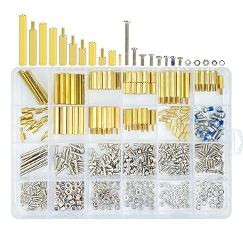 532 Pieces M3 M2.5 M2 Hexagonal Brass Male to Female/Female to Female Bracket, Screw Copper Pillar 532 Pieces Stainless Steel Round Head/Flat Head Machine Screws/Nuts