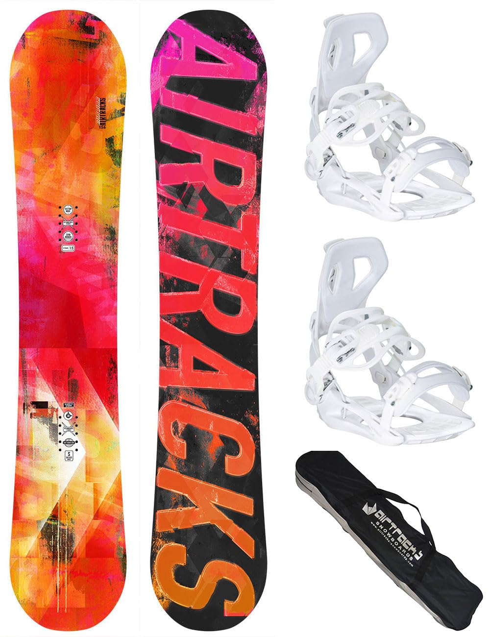 AIRTRACKS Morioirs Lady Flat Rocker + Snowboard Binding Star o Master W Fastec + Sb Bag 144 147 150 156 cm