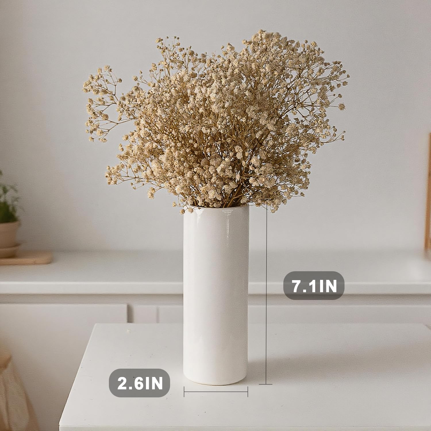 Moderne weiße Keramikvasen, Set mit 10 Stück, für Wohnzimmer, Schlafzimmer, 18 cm, minimalistische, frische kleine Blumenvasen für Blumenstrauß, künstliche Pflanzen, Heimdekoration, Büro