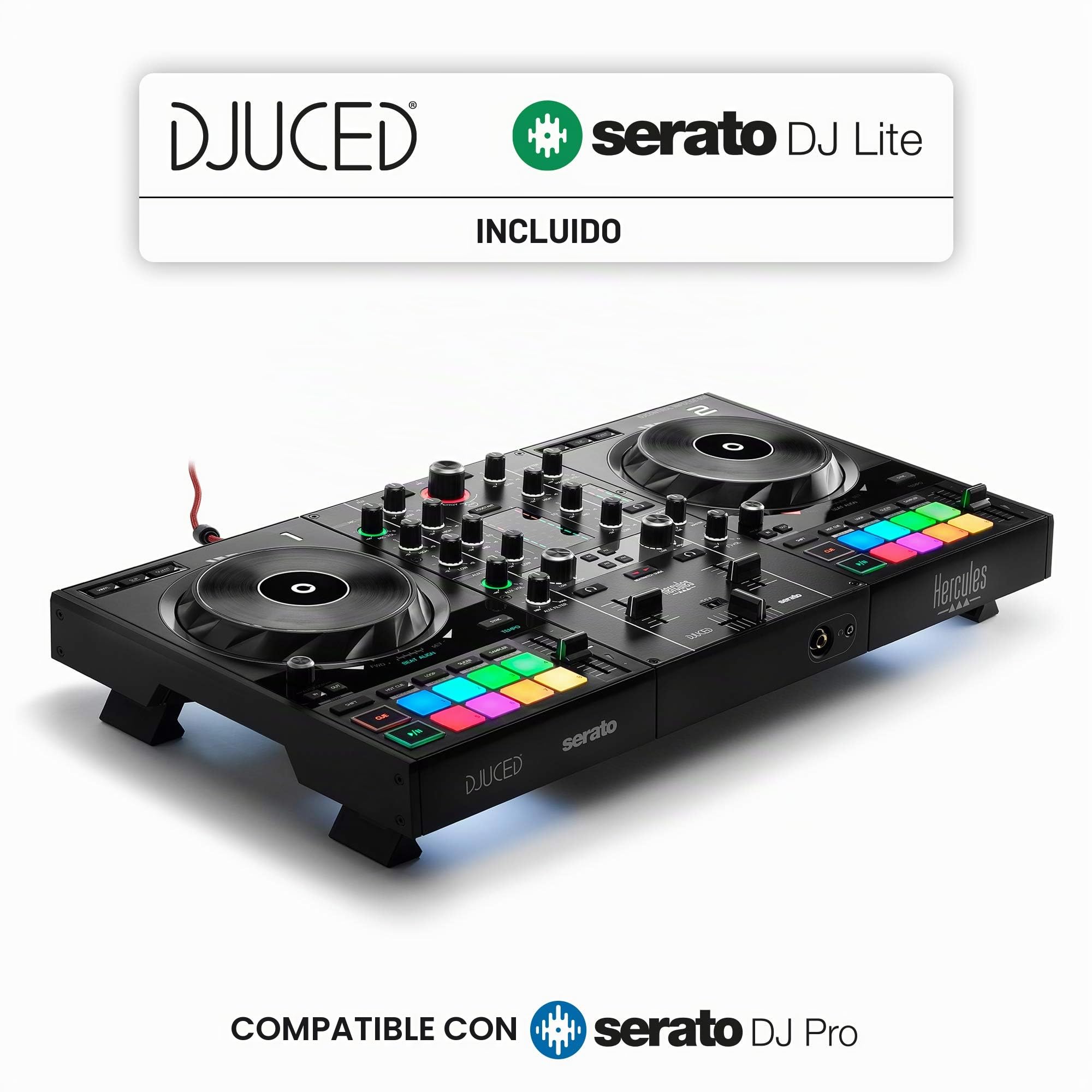 Hercules DJControl Inpulse 500 - Controladora de DJ USB de 2 decks para Serato DJ Lite y DJUCED + Hercules HDP DJ45 - Auriculares cerrados para DJ