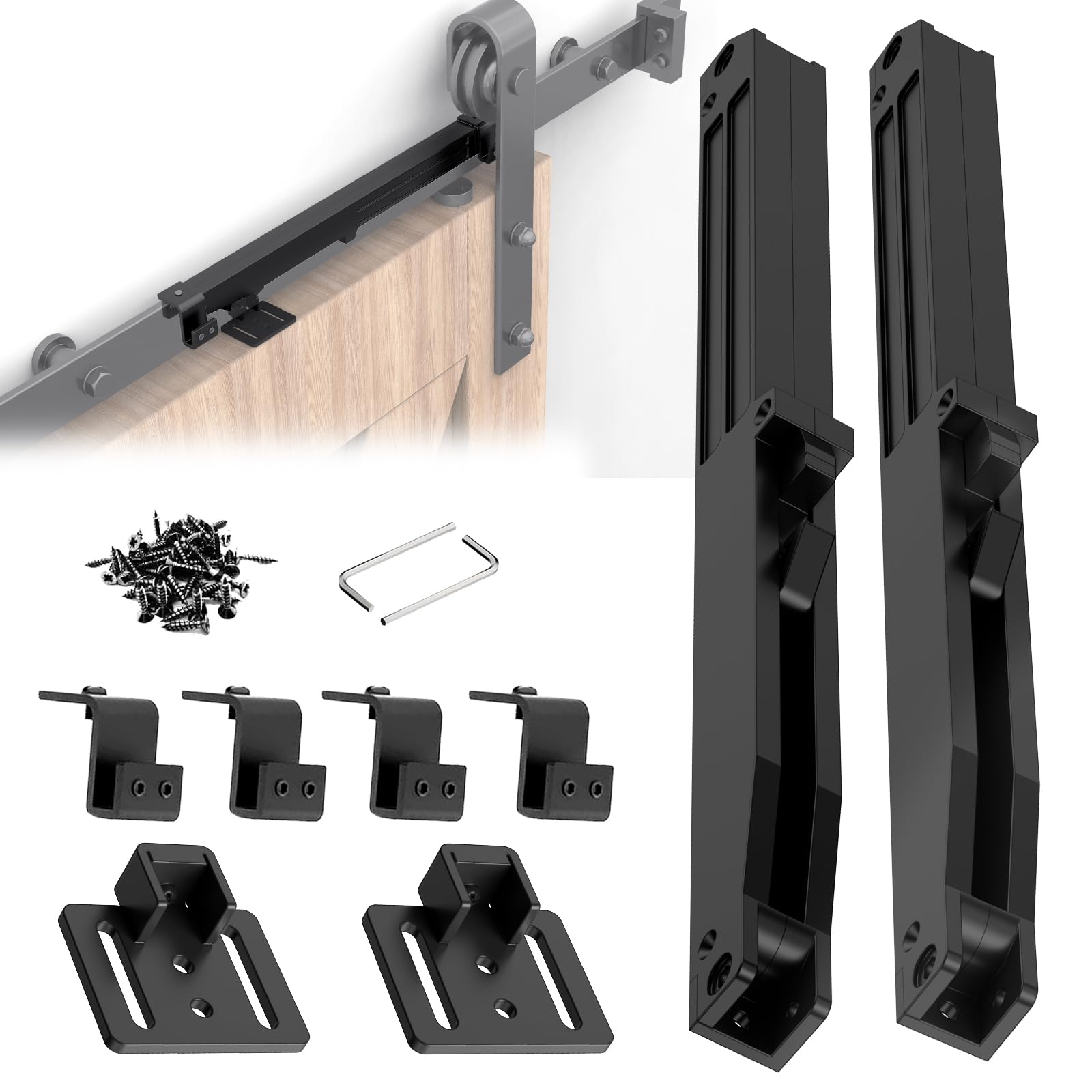 Photo 1 of JAXYOOM Barn Door Soft Close Hardware Kit (4 Pack)