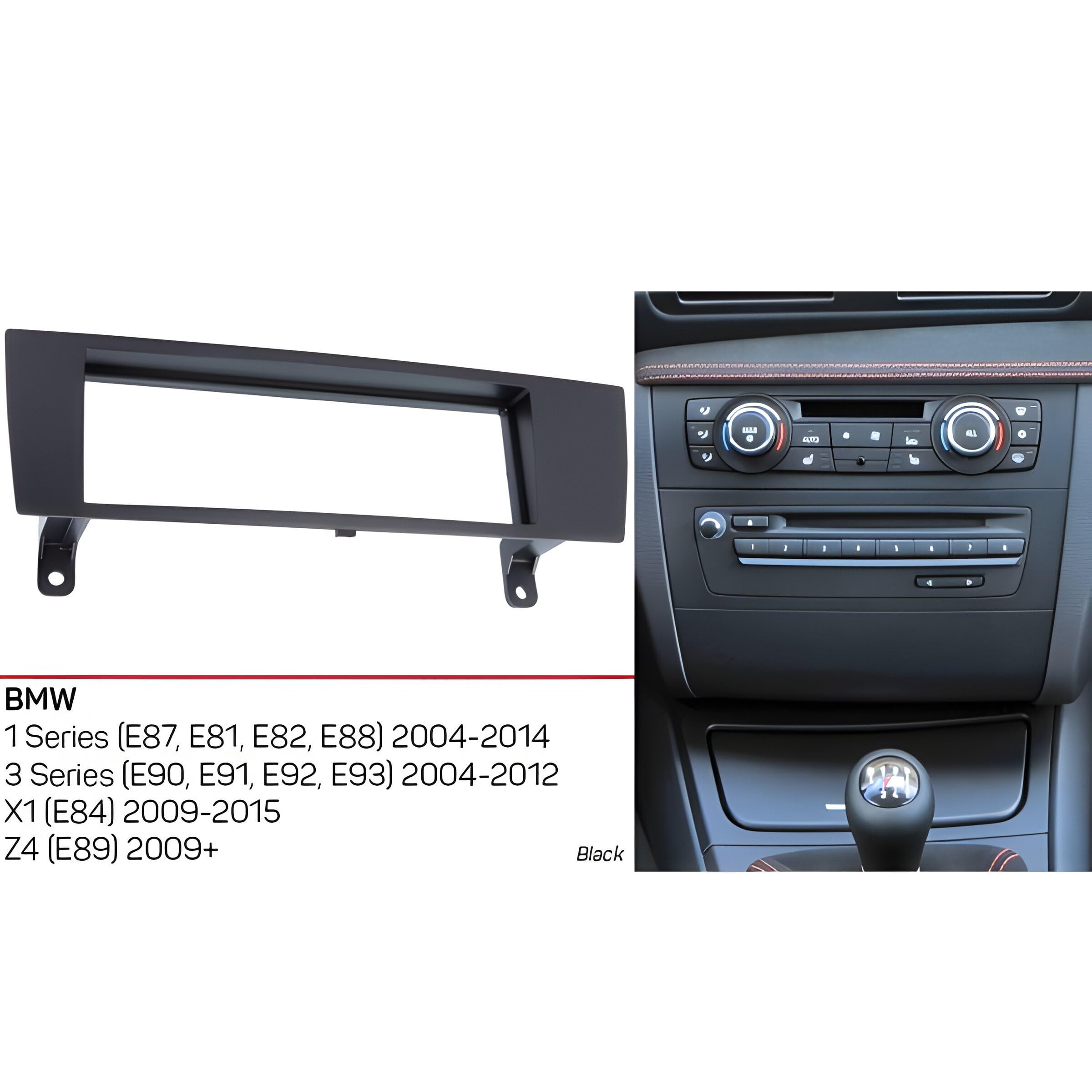 sound-way Kit Montaje Autoradio, Marco 1 DIN Radio para Coche, Adaptador Compatible con BMW Serie 1/3 / X1 / Z4
