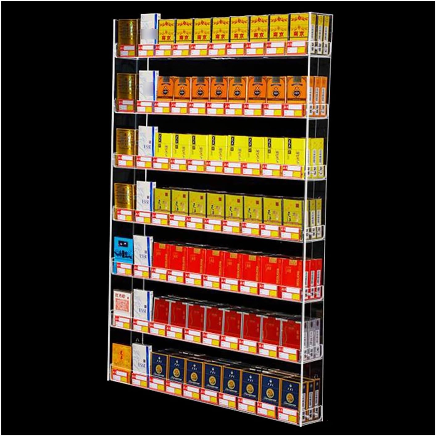 Acrylic Cigarette Display Rack, Clear Cigarette Display Case Organizer Holder, Market Retail Store Supermarket Cabinet, Cigarettes Storage Organizer Holder(24.21x3.23x35.43in/61.5x8.2x90CM)