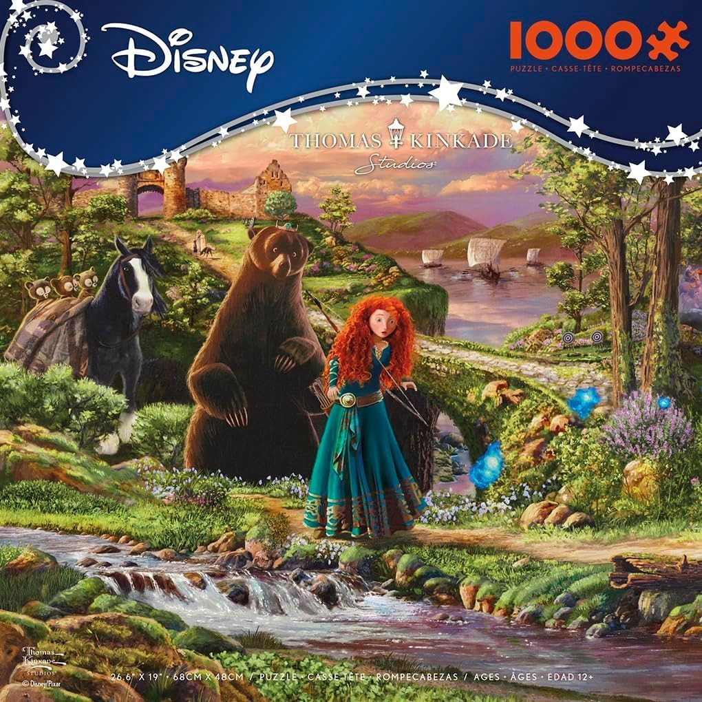 Ceaco - Disney - Pixar - Thomas Kinkade - Brave - 1000 Piece Jigsaw Puzzle for Adults - Challenging Puzzle Perfect for Game Nights