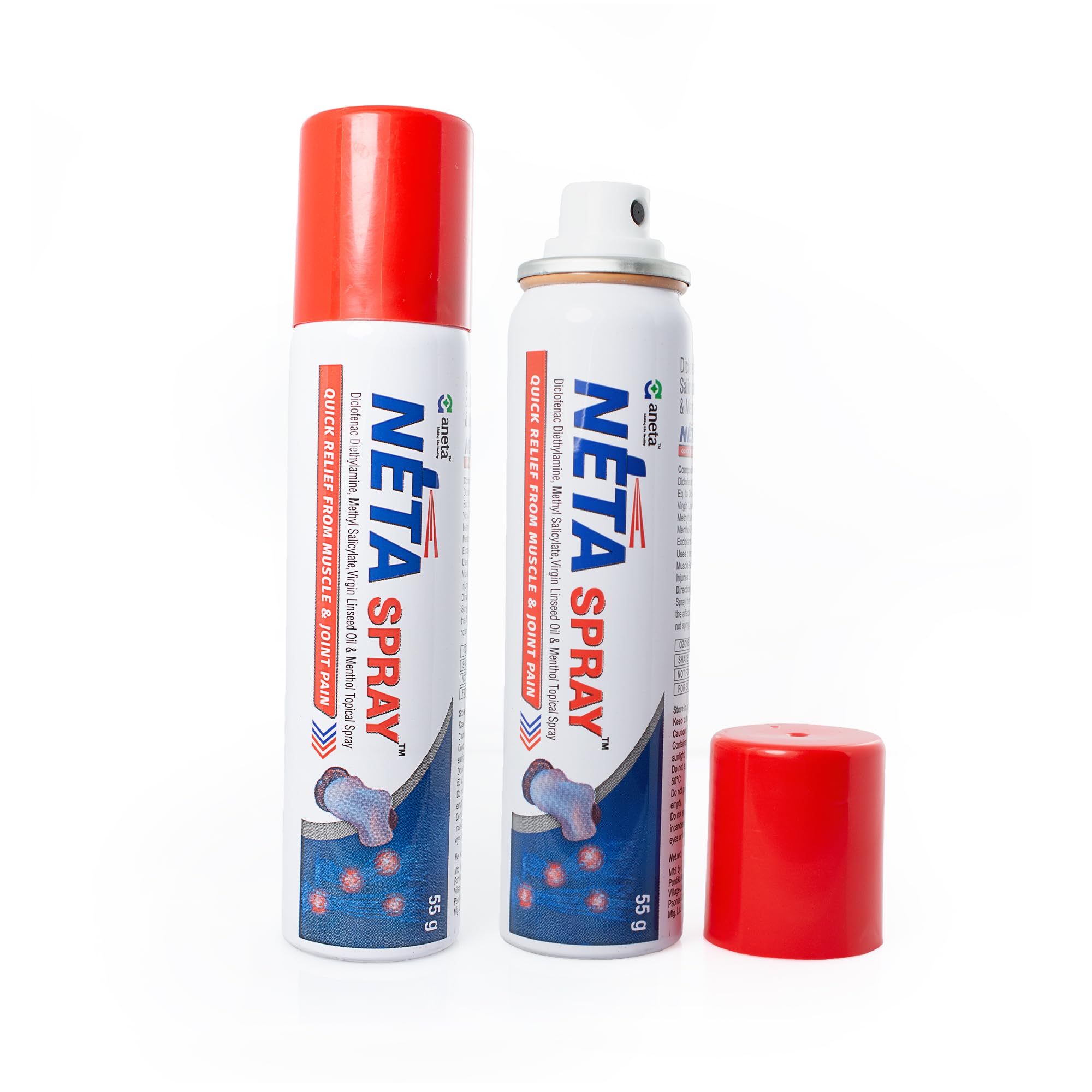 Neta Spray Pain Relief Sprays 55g Bottle for Unisex Adults - Effective Pain Relief Solution with Convenient Spray Applicator - Fast-Acting Pain Relief Spray for Muscles and Joints
