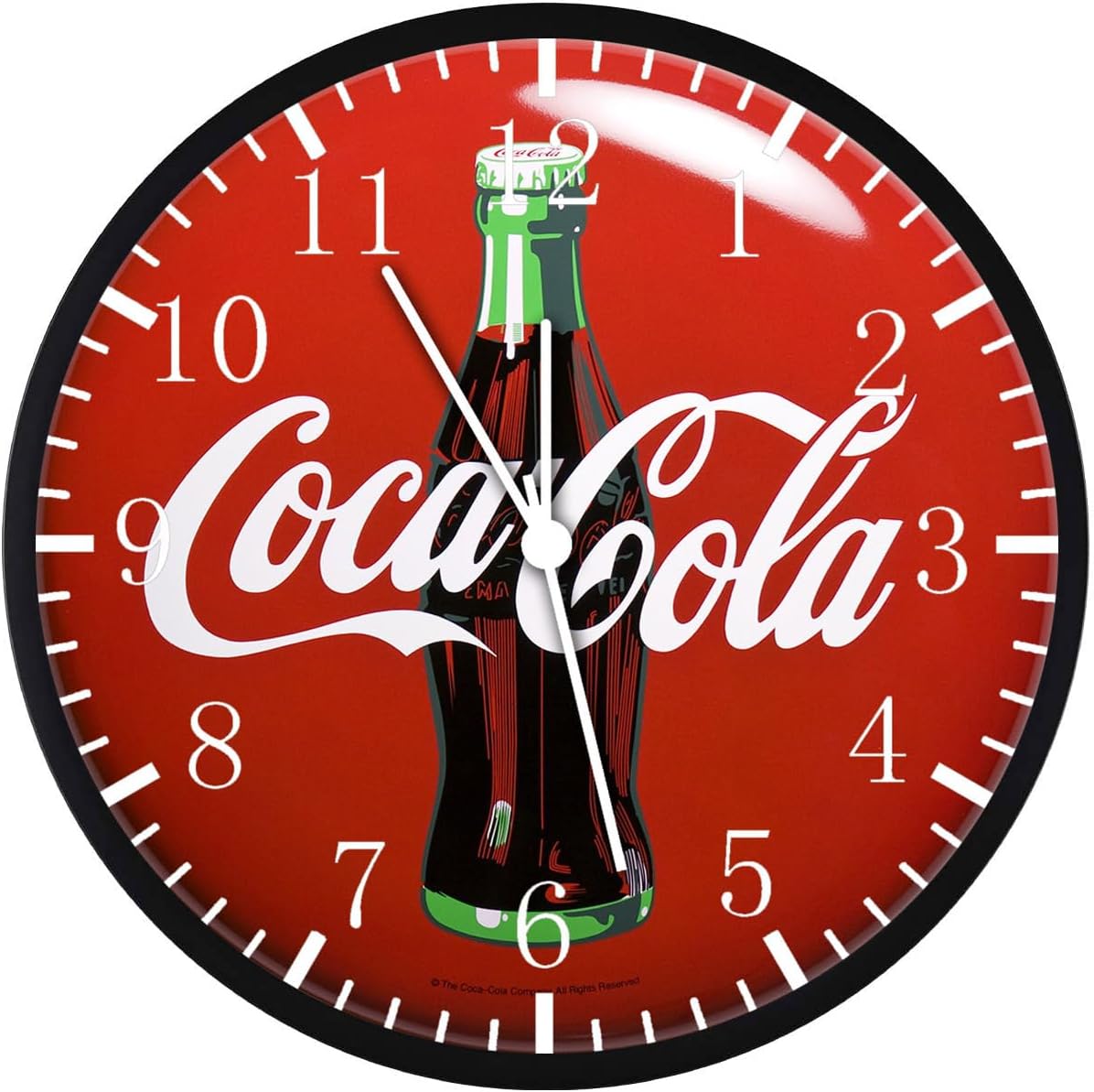 Frameless 12 Inches Cola Wall Clock Large Clear Glass Face Silent Non-Ticking Nice for Gift or Décor G157