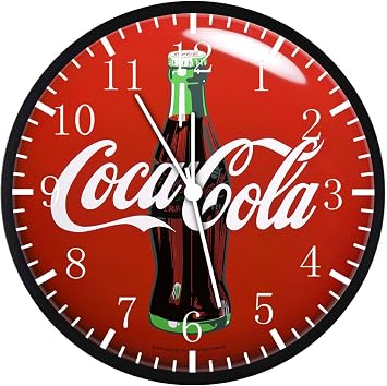 Frameless 12 Inches Cola Wall Clock Large Clear Glass Face Silent Non-Ticking Nice for Gift or Decor G157