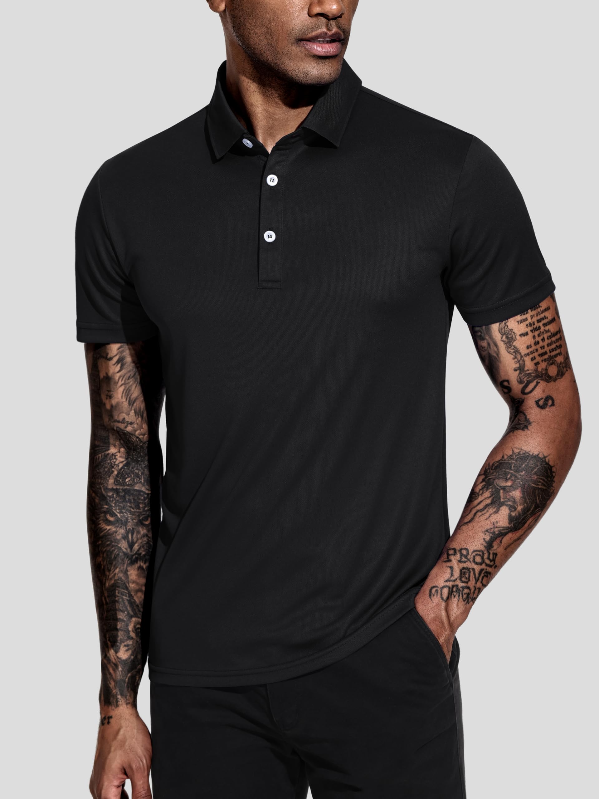 Teesmen Hommes Polo T Shirt Sport Quick-Dry Tech Wicking Golf Respirant Manches Courtes Polo