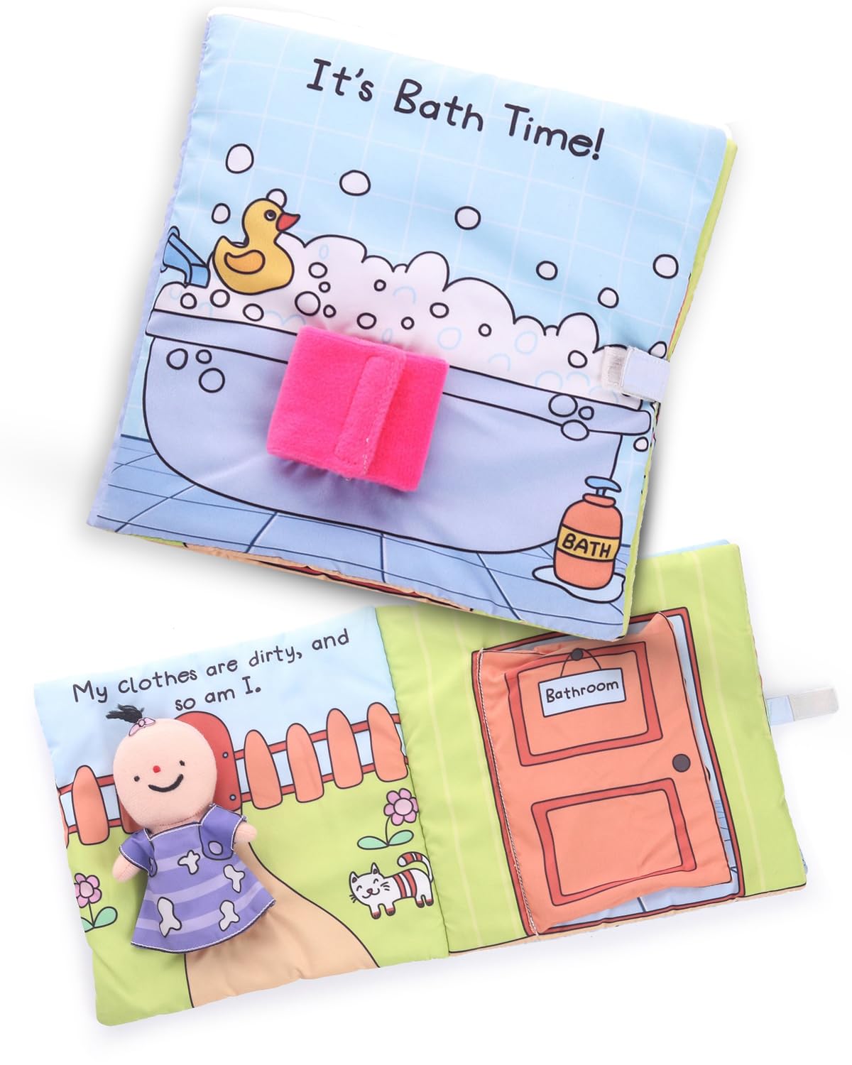 Intellibaby Its Bath Time Premium Cloth Book for Babies|Early Learning Baby Book With Removable Doll|Crinkling Sounds Stimulate Visual & Auditory Senses |Pediatricians Approved| Non-Toxic| 10 Months+ (B0C468FRYJ) Amazon Price History, Amazon Price Tracker