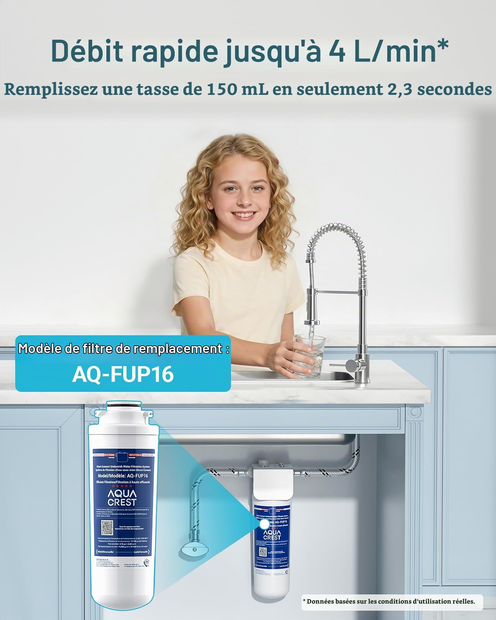 AQUA CREST UP16 Système de Filtration sous Évier