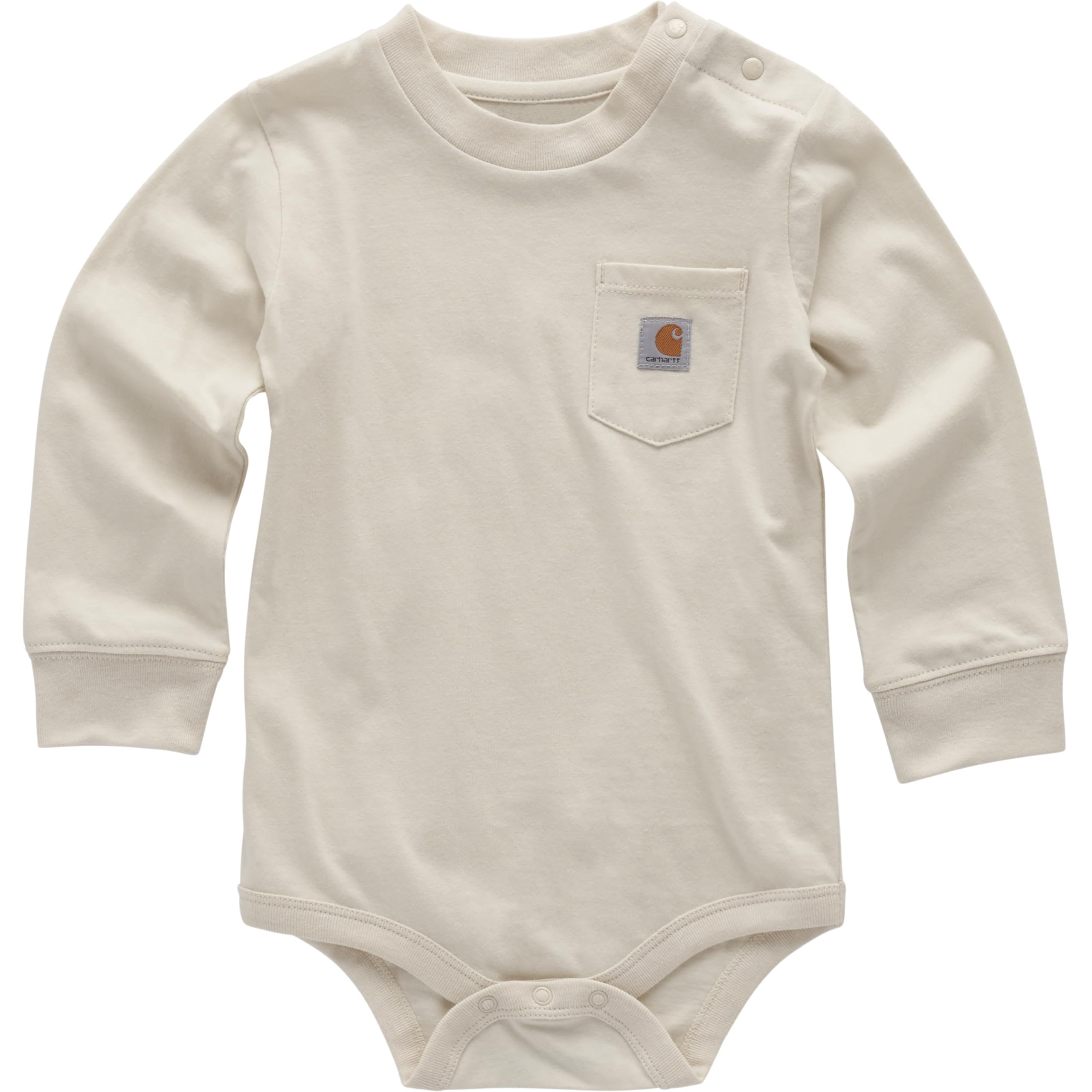 Carhartt Unisex Baby Long-Sleeve Bodysuit | 100% Cotton | Made From Breathable, 100% Cotton Jersey | Easy Changes 3 Months Turtledove