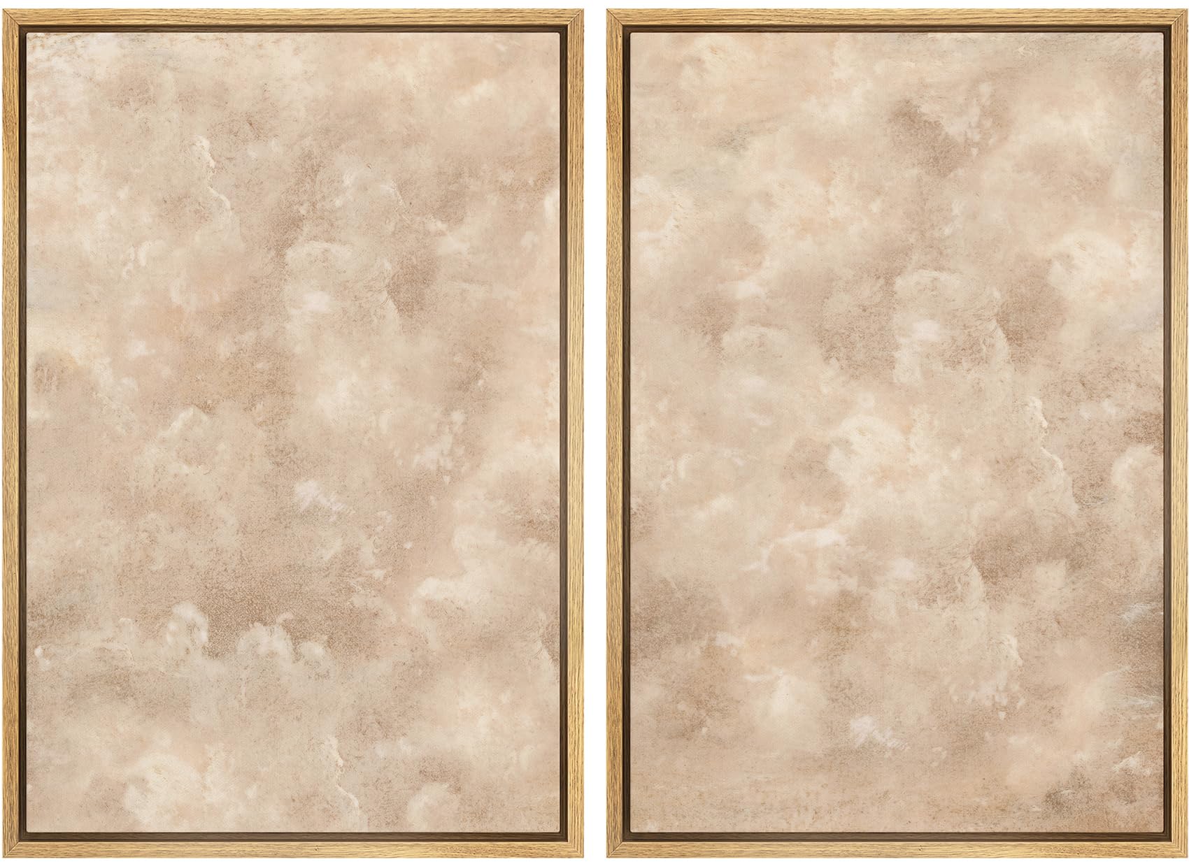 MUDECOR Framed Canvas Print Wall Art Neutral Abstract Minimalist Beige and Cream Tones Illustrations Modern Art Decorative Bohemian Colorful Chic for