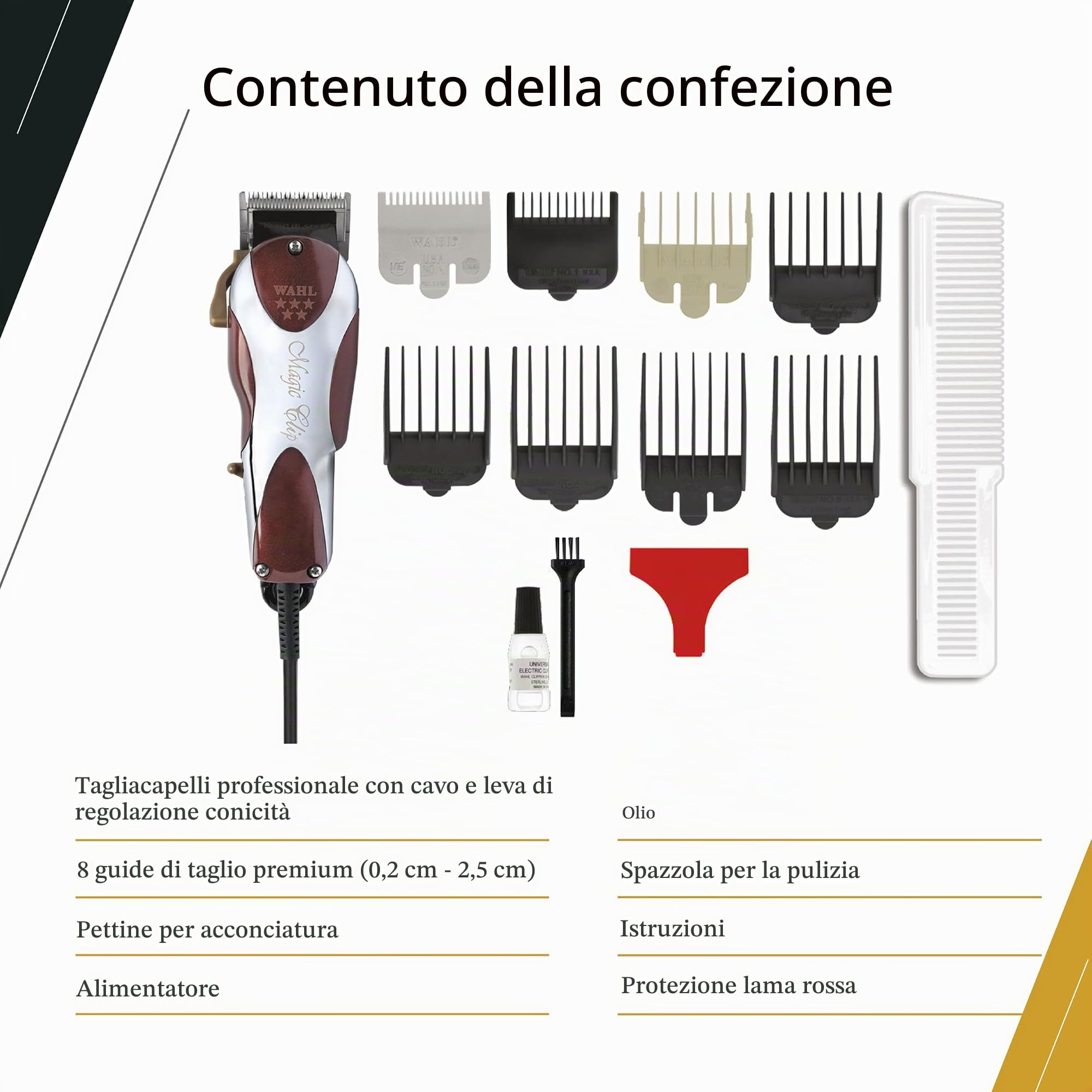 Wahl Magic Clip 5 Stars Series, Rasoio elettrico profesionale per capelli, con filo