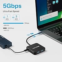 Vista 3 de Hub USB C, concentrador USB tipo C multipuerto con HDMI 4K, entrega de potencia de 100 W 3 puertos USB 3.0 1 puerto tipo C 3.0 Adaptador