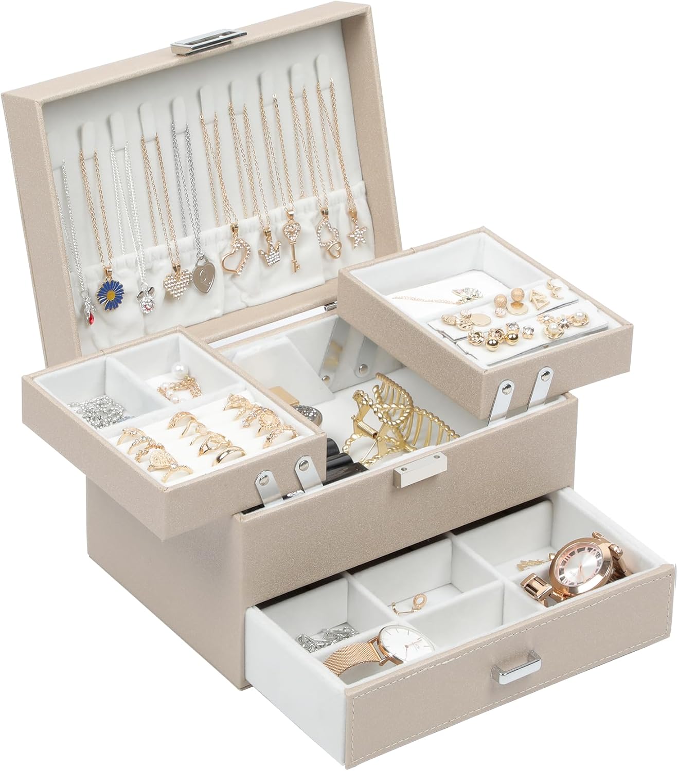 Dajasan Portagioie Donna, Porta Gioie, 3 Livelli Di Scatola Portagioie - Foto 11