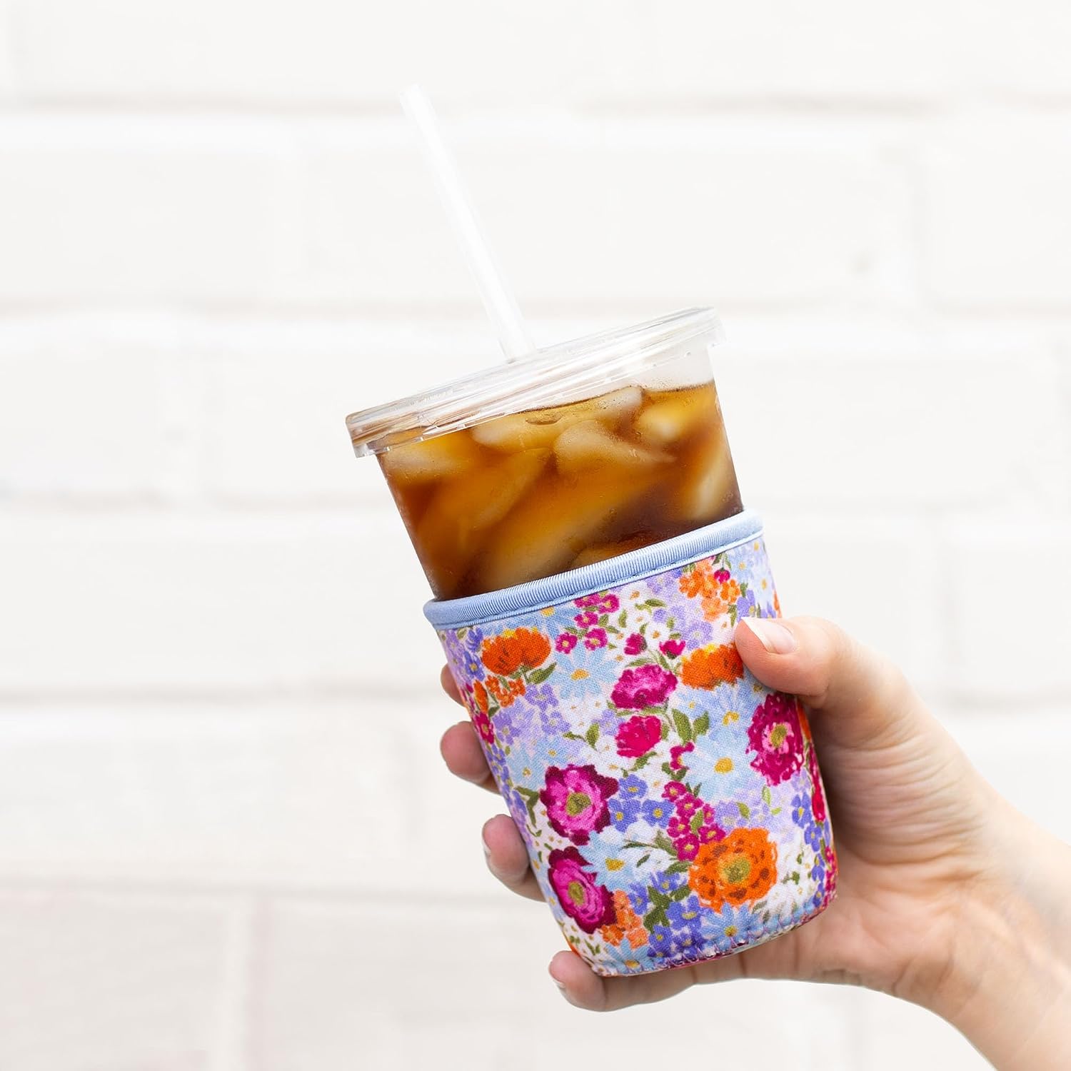 Elyse Breanne Design, Drink Sleeve, To-Go Cup Protector, For Hot & Cold Drinks, Iced Coffees, Cold Beverages, Lattes, Tea, Keeps Hands From Condensation & Heat, Small/Regular, Primavera