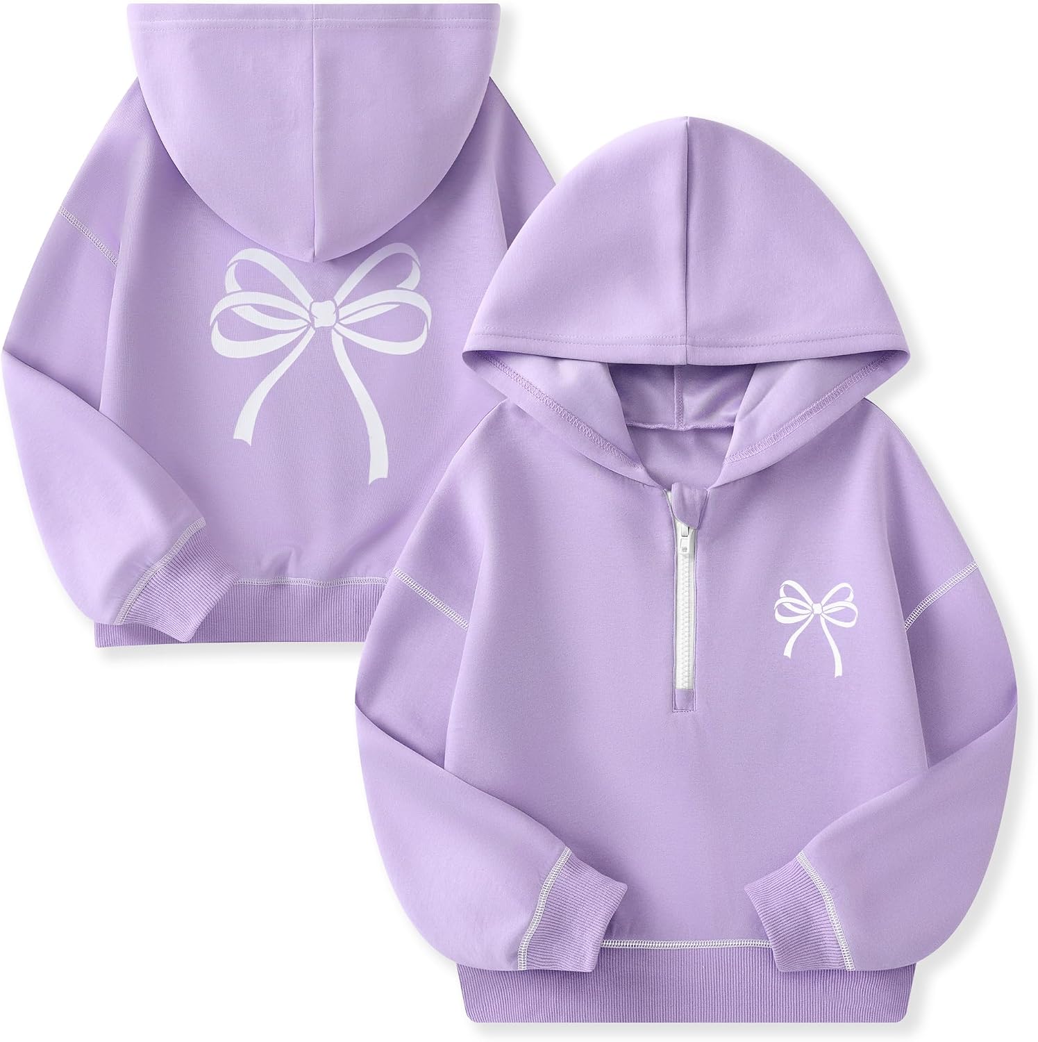 DISAUR Girls Hoodie Half Zip Pullover Sweatshirts Size 5-14