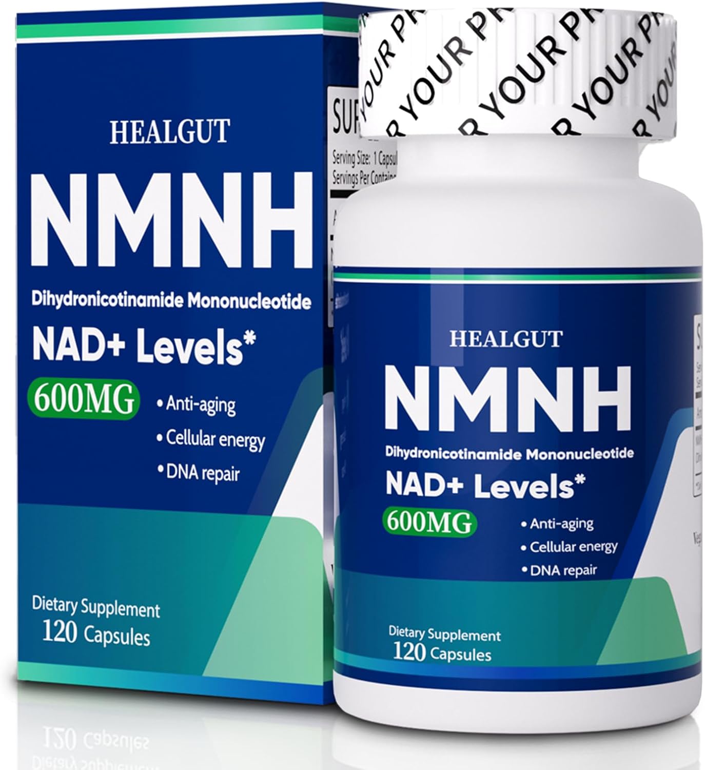 Pure NMNH(NMN Supplement Alternative)(Dihydronicotinamide Mononucleotide)for Women with Skin Aging 600mg: NAD Supplement for Anti-Aging Breakthrough - Boost NAD+ levels Liposome Capsules 120 Servings