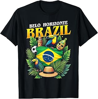 Belo Horizonte Brazil Vacation Souvenir Brazilian Flag T-Shirt