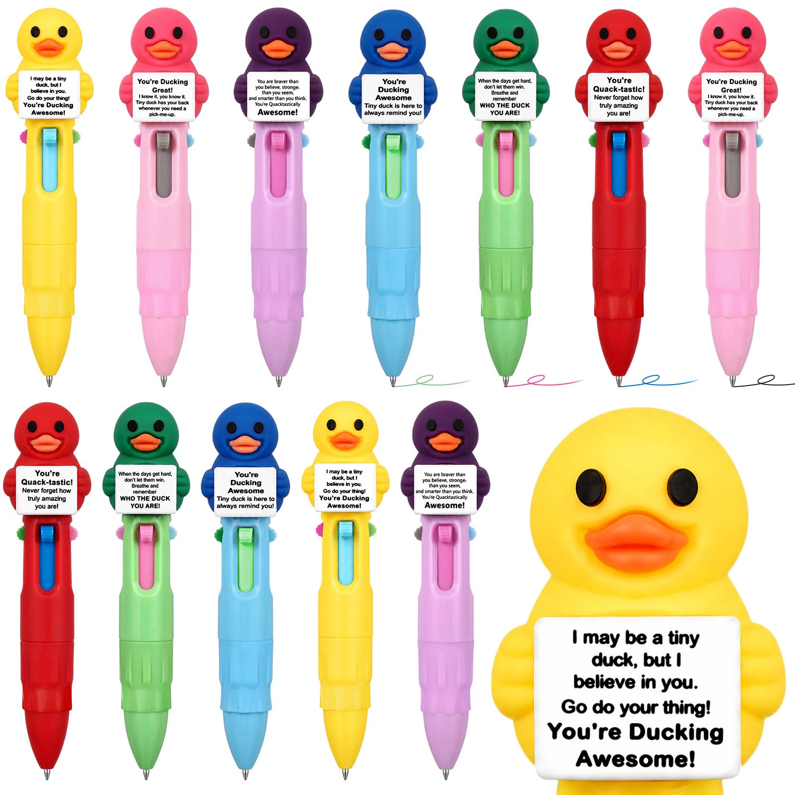 Photo 1 of Bememo 12pk Multicolor Ducks Ballpoint Pens