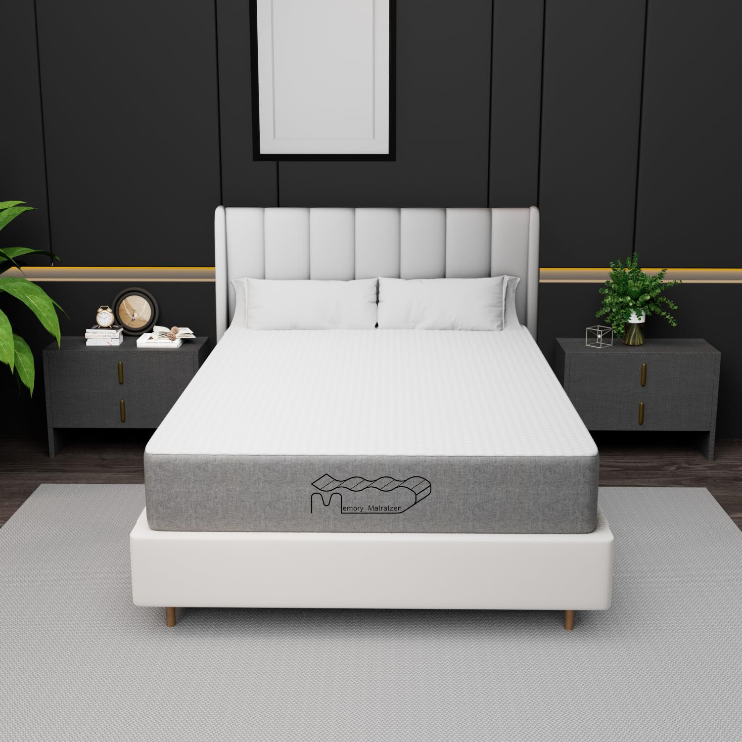 Materasso in schiuma fredda, 140 x 200 cm, altezza 26 cm, durezza H3, 7 zone del corpo, doppio materasso per la camera da letto a casa (140 x 200 x 26 cm)