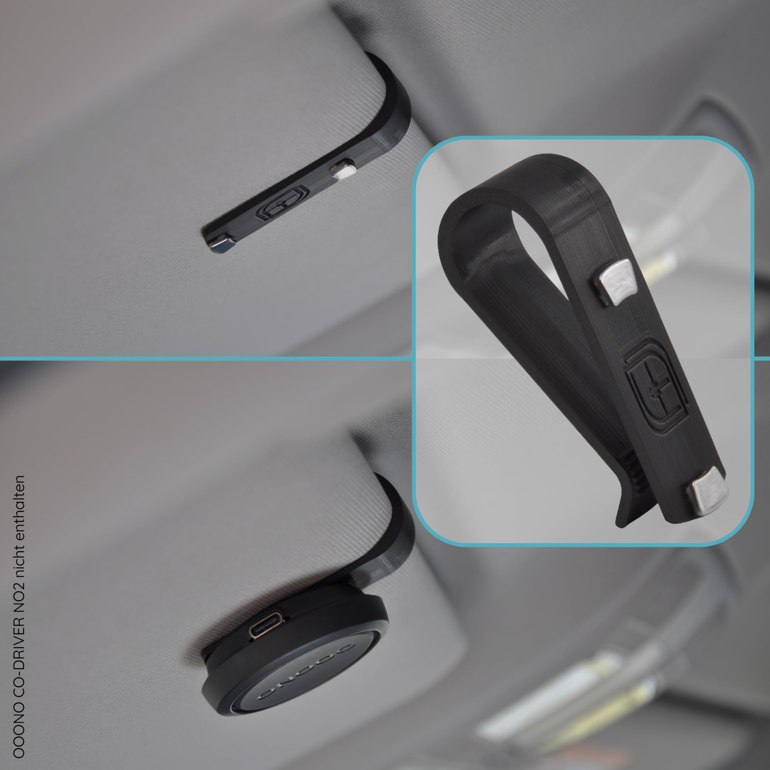 Halterung Sonnenblende passend für OOONO Co-Driver NO2 KFZ Auto Magnethalterung Zubehör