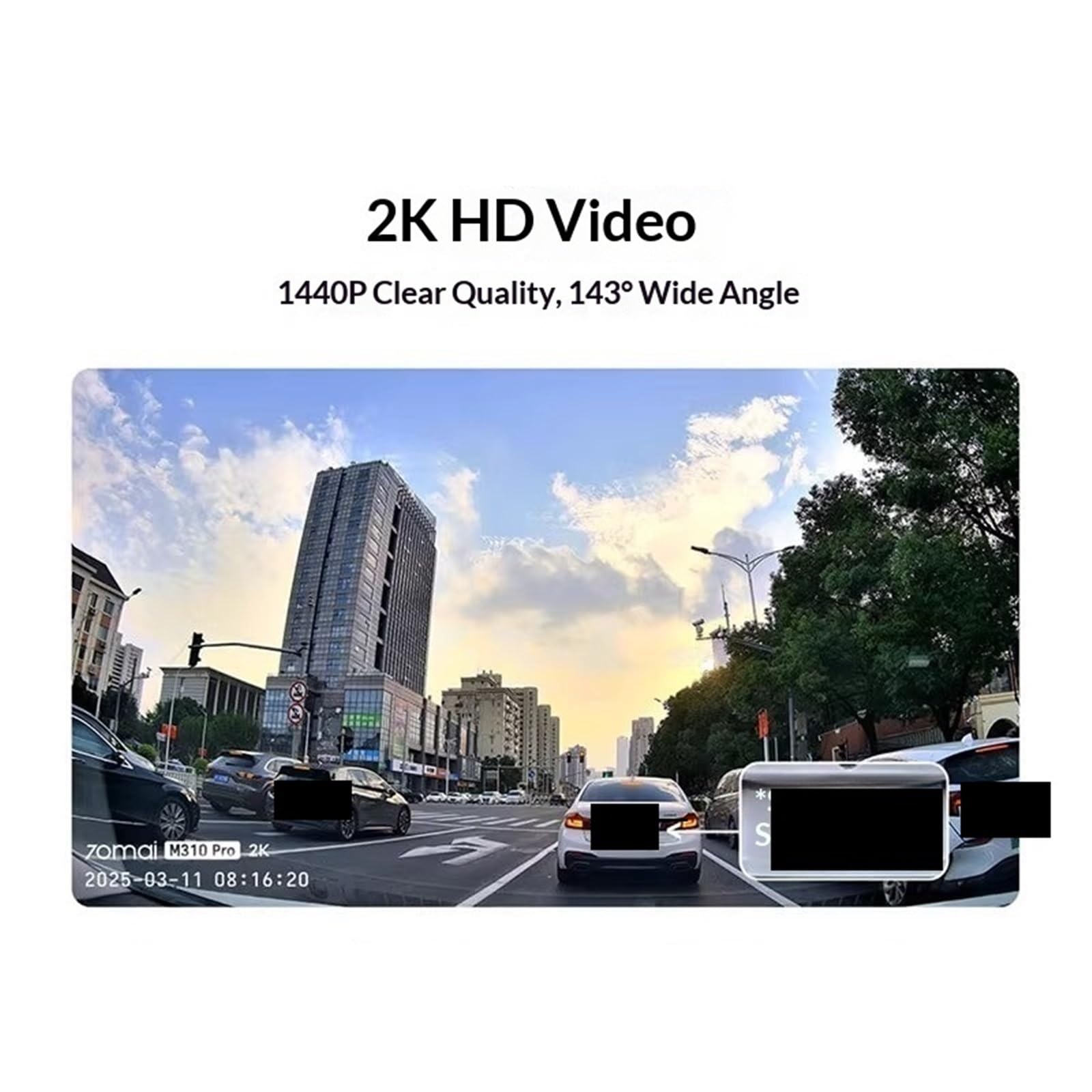 Kamera samochodowa, Kamera Do Samochodowej Kamery DVR Rejestrator Wideo Night Vision WiFi APP, dla samochodów(256g)