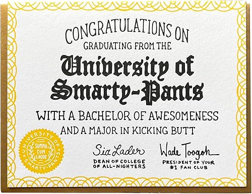 Noteworthy Tarjeta de felicitación de felicitaciones Smarty-Pants