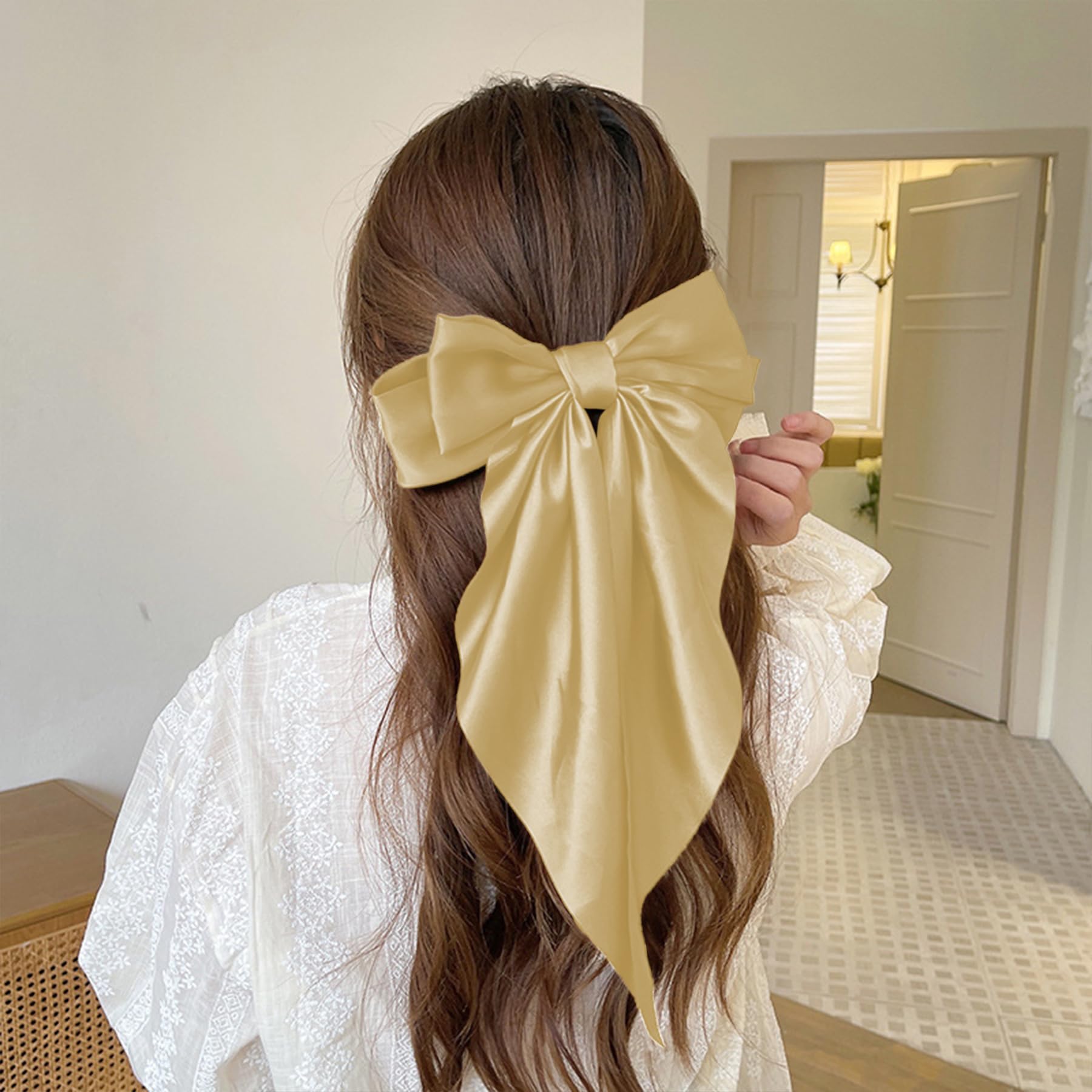 Amazon.com : Bow Hair Clip with Long Tails for Women & Girls  display picture 1