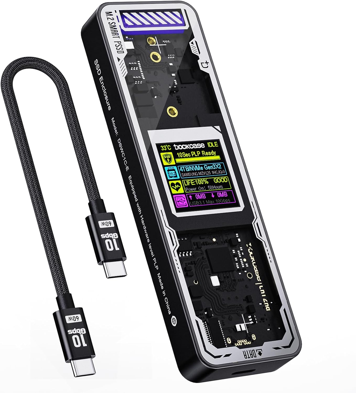 DOCKCASE Explorer Edition Smart SSD Enclosure10s Power Loss Protection