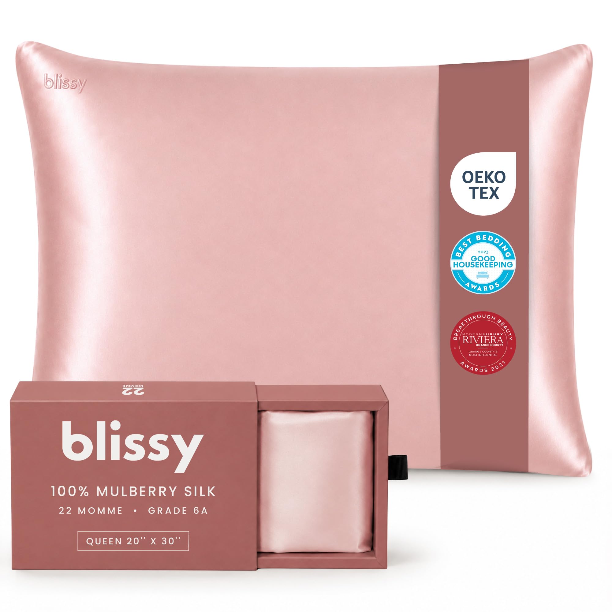 【新品】Blissy シルク枕カバー Amazon｜Blissy Silk 枕カバー – 100%ピュアマルベリーシルク – 22匁