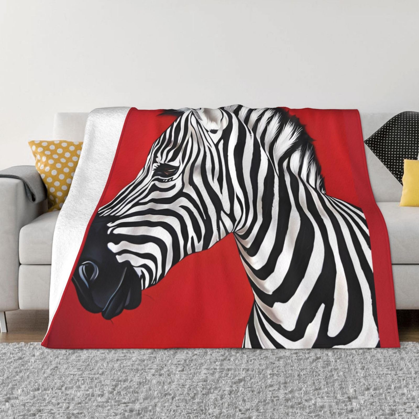Couverture flanelle douce pour soirée cocooning sur canapé et salon plaid rouge 152x127