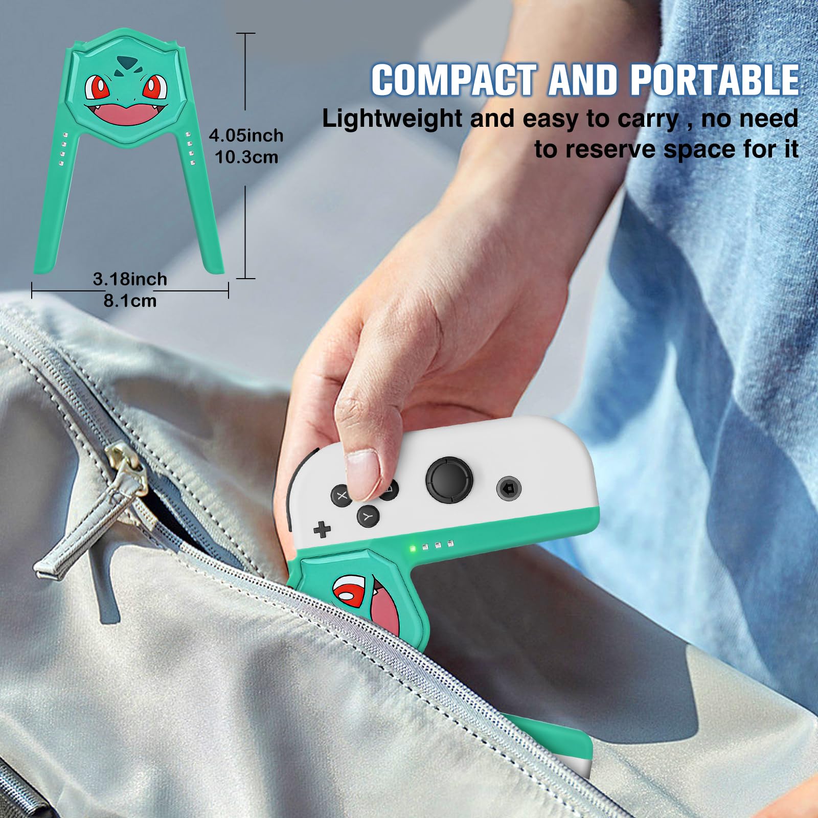 DLseego Poignée pour joycon OLED, Mignonne et Portable, en Forme de V, Plug and Play, Verte