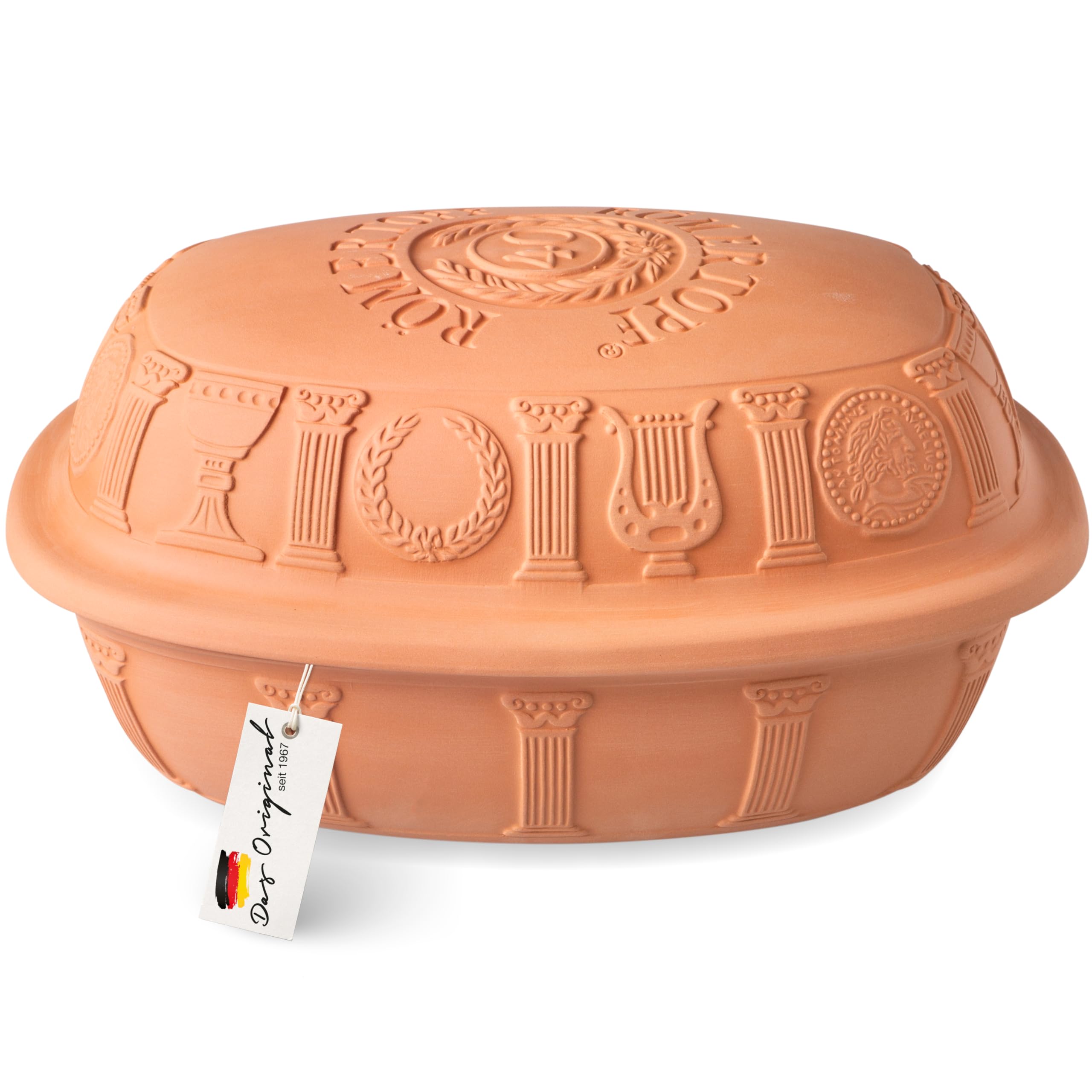 Römertopf JUBILÄUM - Cacerola para 6 personas (3,5 L, con tapa de cerámica, para guisar, asar y cocer al vapor, apta para horno