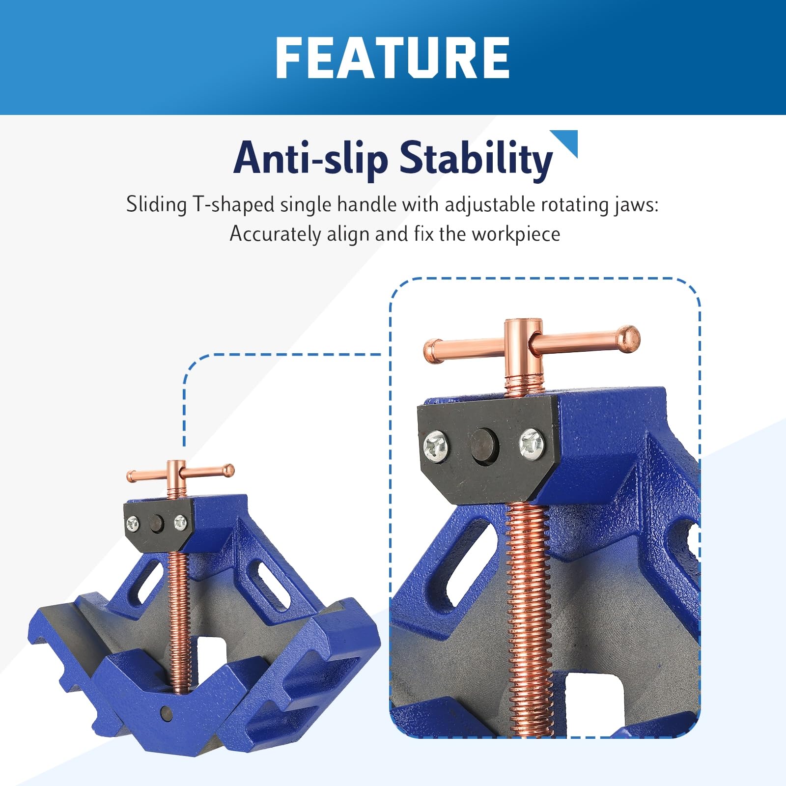 DASBET 2Pack Cast Iron Welders Angle Clamp - Heavy Duty Two Axis