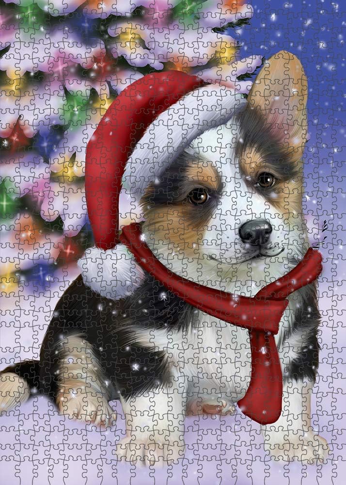 Christmas Winterland Wonderland Corgi Dog Jigsaw Puzzle for Adults - Animal Printed Interlocking Puzzle Game Artwork - Gift for Dog Lover's -1000 Pcs 29.5"x19.7", PZLE54886
