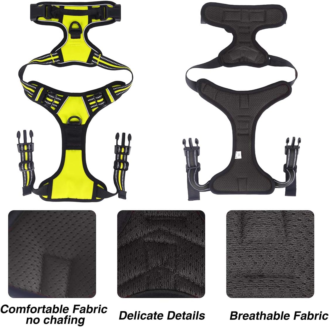 Belababy Dog Harness Small Medium Large No Pull, Adjustable Reflective Front Clip Dog Harness with Easy Control Handle - Image 4