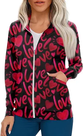 Scrub Jackets for Woman Zip Up Long Sleeve Tops Print Plus Size Womens Scrubs for Women Nursing Shirts with Pockets
