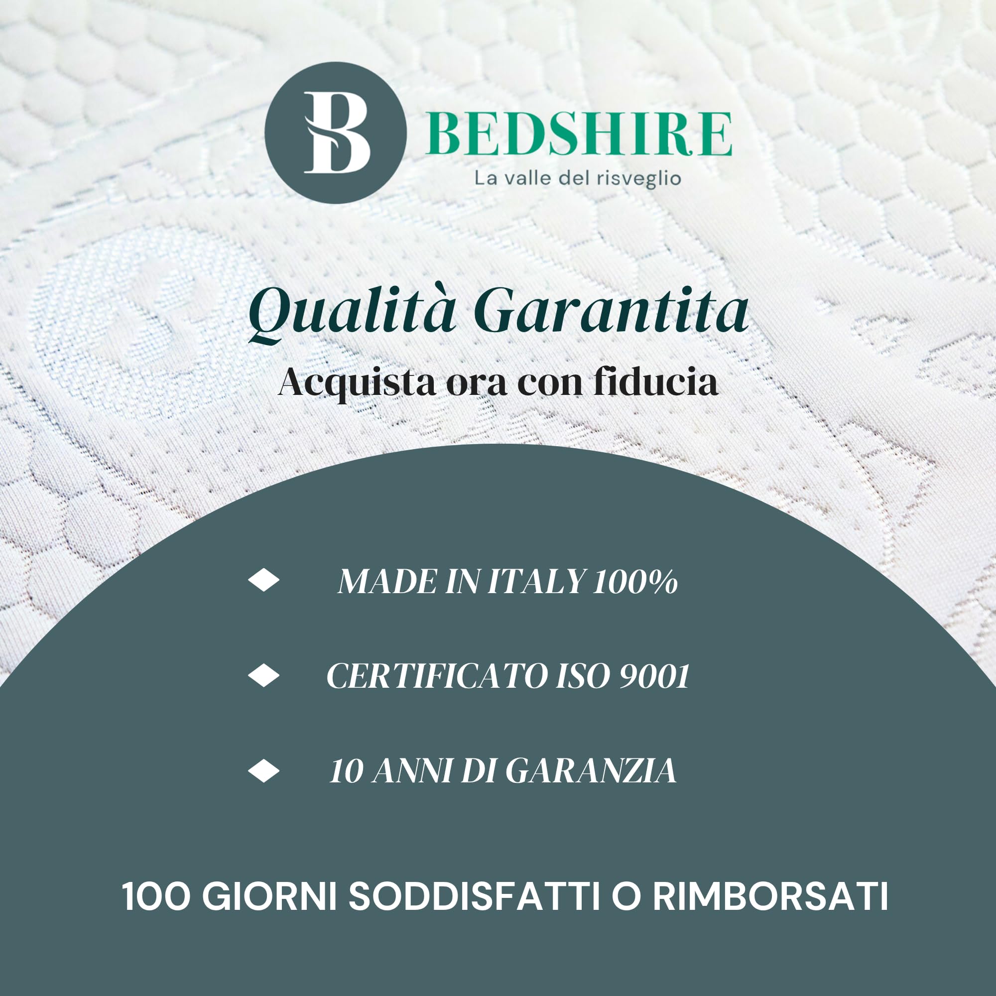 Bedshire Topper alla Grafite Matrimoniale 160x190 Materasso Correttore in Memory Foam HD in Grafene Alto 10 cm a 7 Zone con Rivestimento Sfoderabile Futon Ortopedico Made in Italy 100%