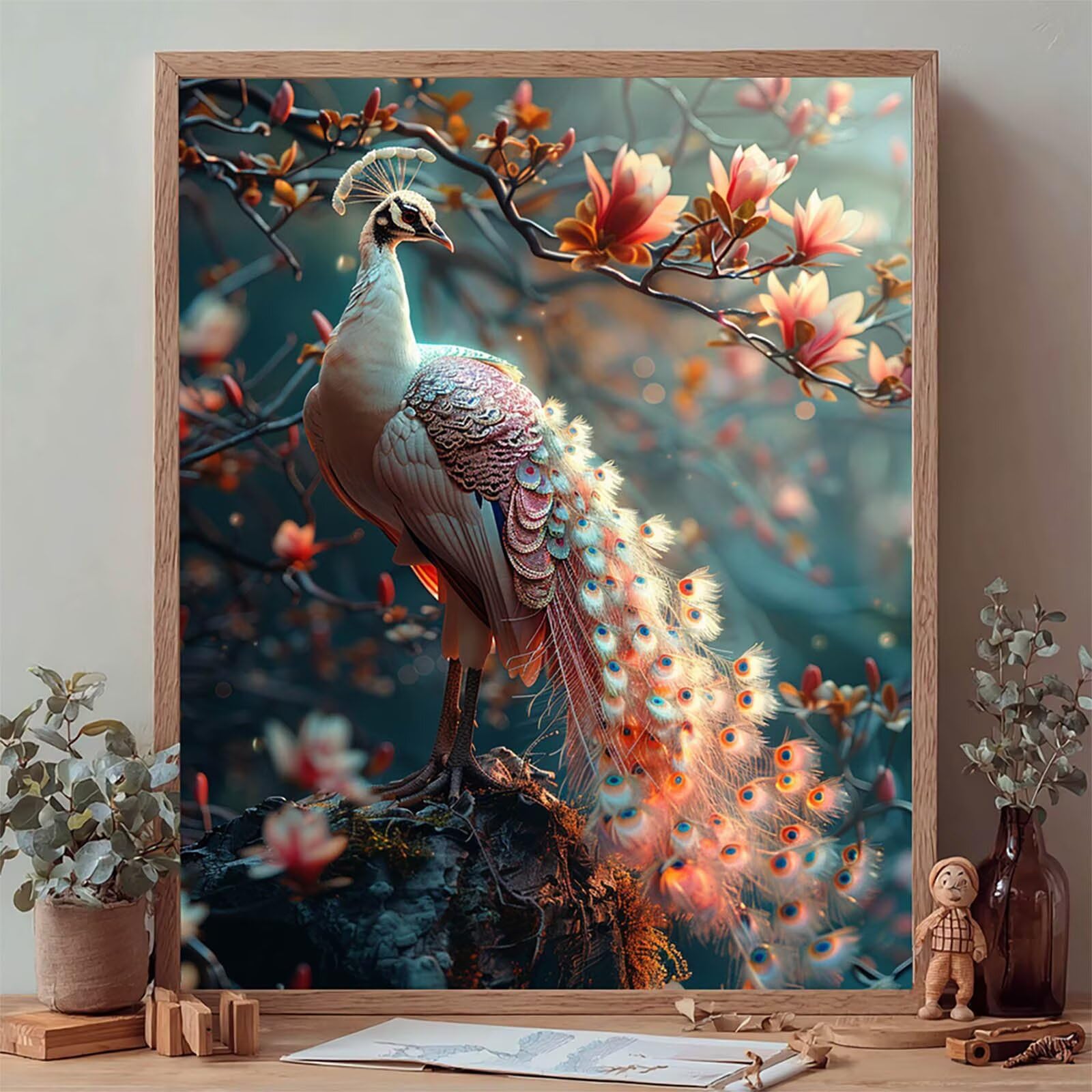 Peacock Diamond Painting 90x120cm, Diamond Painting Kit Completo, V-4854